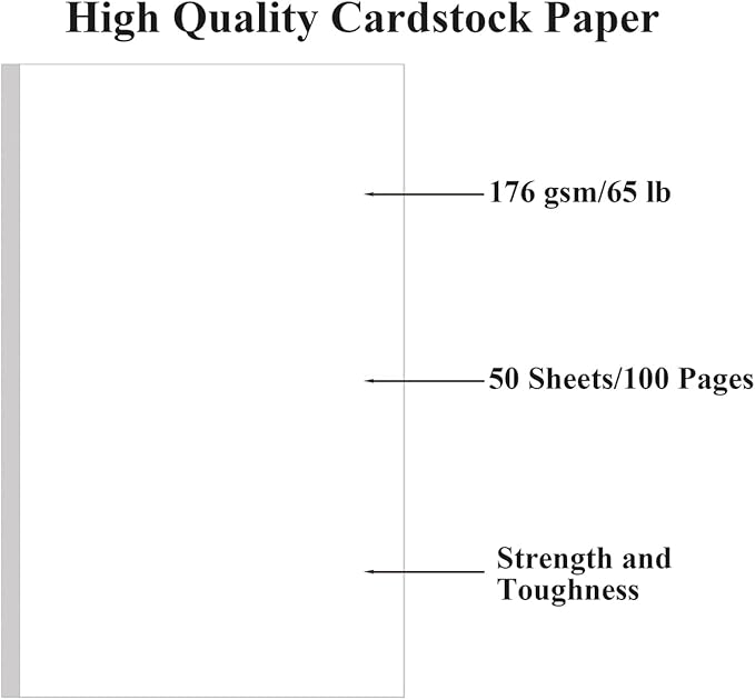 (2-Pack) 11" x 17" White Legal Size Card Stock Paper - 100 Sheets Premium Smooth 65lb Cover Cardstock, Perfect for Arts and Crafts, Documents, Programs, Menus Printing