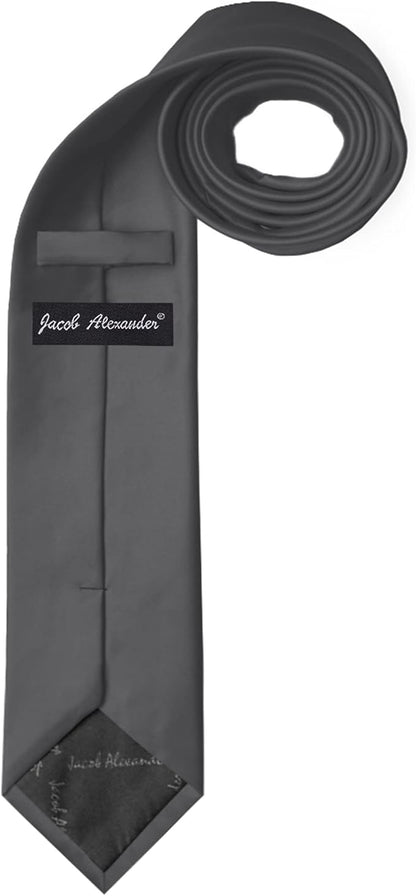 Jacob Alexander Solid Color Mens Tie - Soft-lined Necktie - Timeless Formal Look for Weddings and Business - (Regular Size)