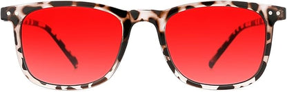 TIJN Sleep Glasses for 99% Blue Green Light Blocking Red Lens for Computer Gaming Screen Fatigue UV Protection