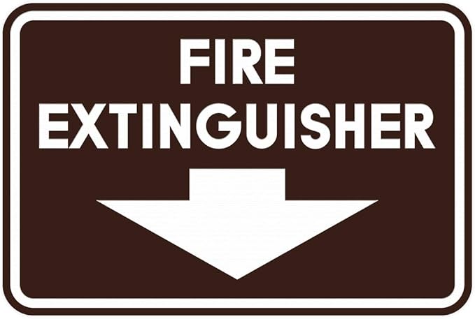 Signs ByLITA Classic Framed Fire Extinguisher (Dark Brown) - Small