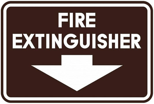 Signs ByLITA Classic Framed Fire Extinguisher (Dark Brown) - Large