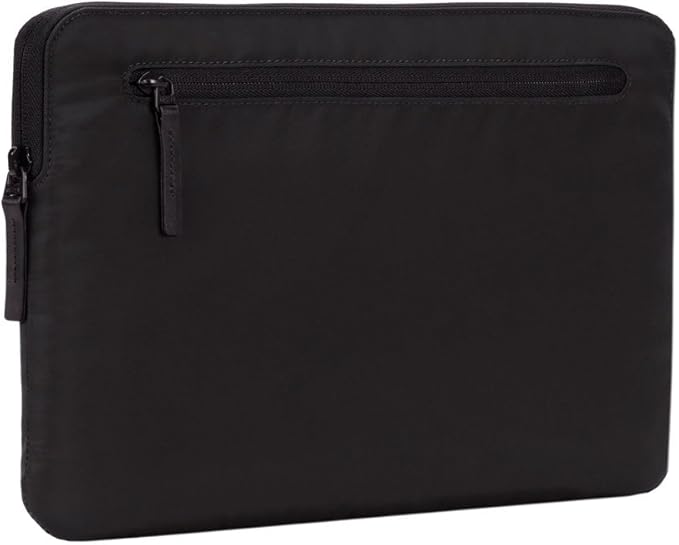 Incase Compact Laptop Sleeve with Flight Nylon - 16 Inch MacBook Pro and Laptop Case – Slim Computer Sleeve with Faux Fur Lining, Front Accessory Pocket with Zipper - Black