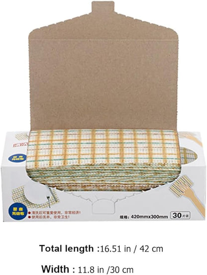 Disposable Kitchen Dish Cloths and Tableware Wipes, 30×42cm, 30pcs, Dual-use Cleaning Cloths for Dishwashing and Household Cleaning
