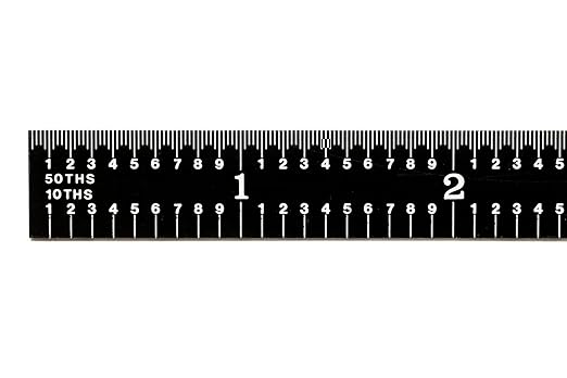 PEC Tools 12" Flexible Metal Ruler, High-Quality Stainless Steel, High-Contrast Black Chrome Finish, 3R Graduation (1/32", 1/64", 1/10", 1/50"), Fully Hardened and Tempered, Made in USA