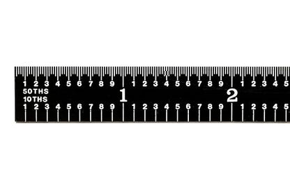 PEC Tools 12" Flexible Metal Ruler, High-Quality Stainless Steel, High-Contrast Black Chrome Finish, 3R Graduation (1/32", 1/64", 1/10", 1/50"), Fully Hardened and Tempered, Made in USA