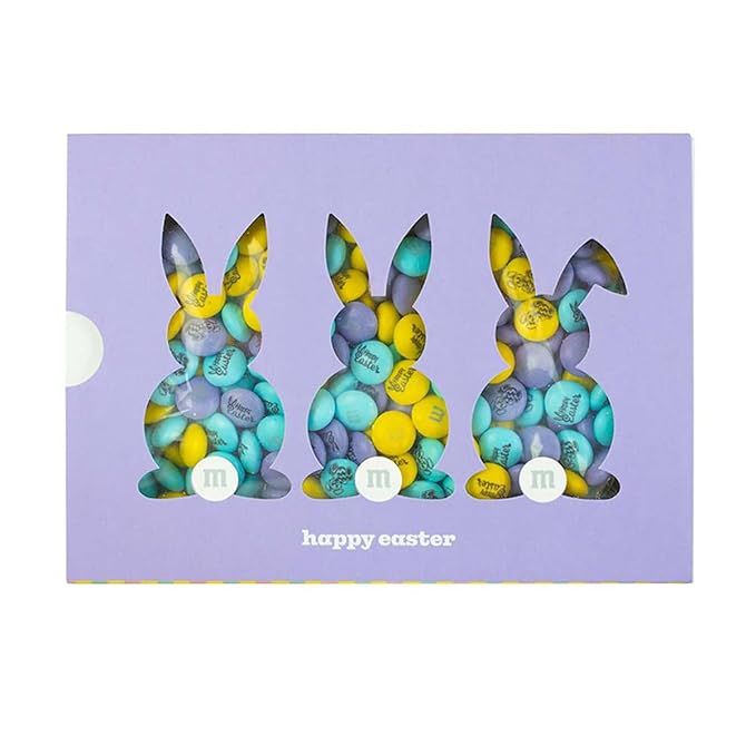 M&M'S WORLD Easter Milk Chocolate Candy Box, Festive Spring Themed Treats in Easter theme gift box, Perfect for Egg Hunts, Basket Fillers, Party Favors, and Seasonal Snacking