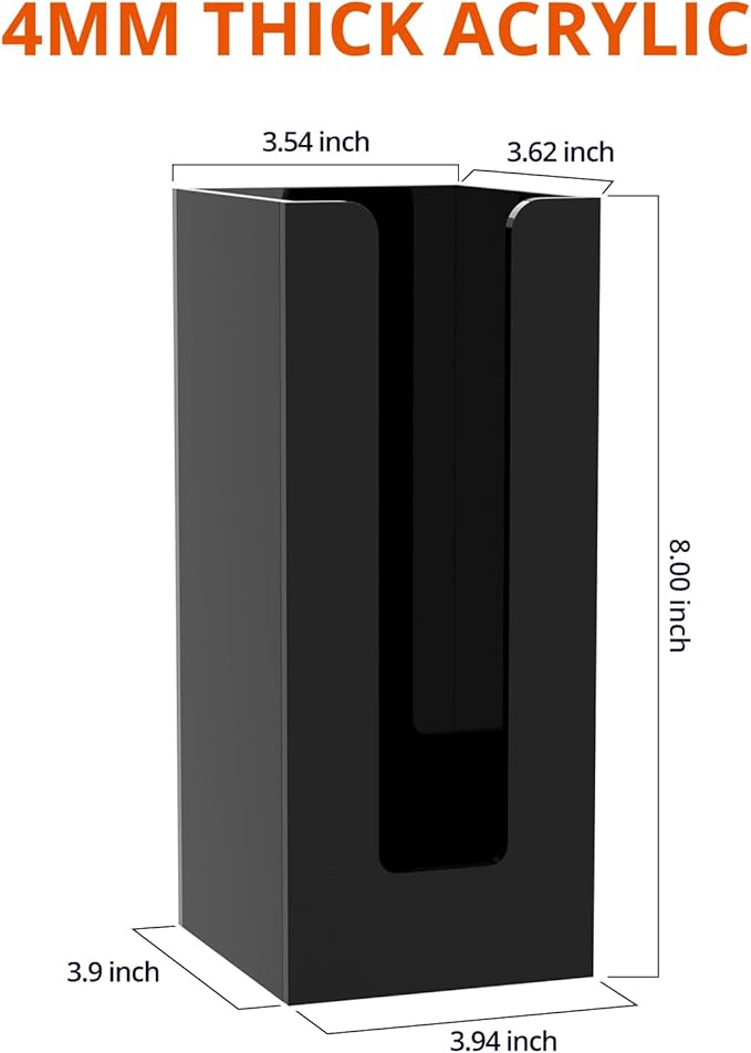 Richboom Acrylic Coffee Cup and Lid Storage Organizer Holder, 1 Compartment, Black