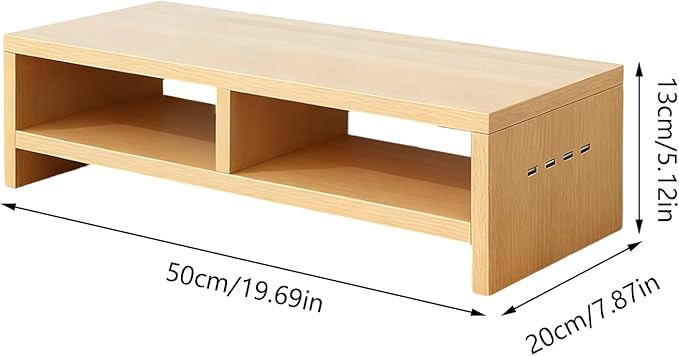 Monitor Stand, with Sleek Modern Design, 50x20x13cm, Monitor Stand Riser, Wireless Charging Desk Organizer, Ergonomic Height, for Multitasking and Desktop Organization