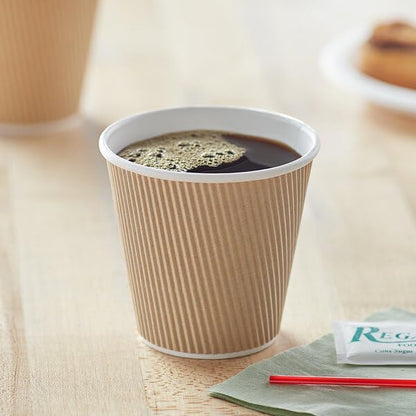 Ripple Paper Cups 8 oz 500 Pack for Coffee & Tea | Bulk 500 Count for Home, Office, Restaurants & Coffee Shops | Recyclable, Insulated, & Disposable 8 Ounce To-Go Cups for Hot Beverages