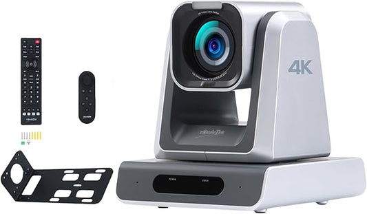 zowietek 4K PTZ Camera PoE, 18X Optical Zoom, Simultaneous HDMI and SDI Output, USB Out for Conference, RTSP/RTMP(s)/SRT, Standalone IP Live Streaming to YouTube for Meeting, Church, Event