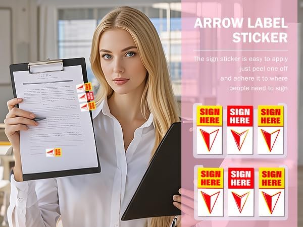 Sign Here Index Marker, Assorted Colors Sign Here Tabs Sign Post Here Index, Flags Vital Signs Sticky Notes for documents notebooks Contracts, Books,Files or Notary Supplies