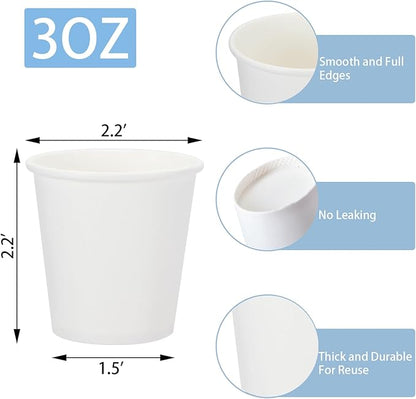 Lamosi 3 oz White Bathroom Cups 300 Pack, 3 oz Paper Cups, Mouthwash Cup, Mini Paper Cup for Parties, Picnics, Barbecues, Travel and Events