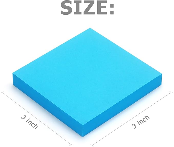 Winner Aura Pop Up Sticky Notes 3x3 inch Bright Colors Self-Stick Pads 12 Pack 1200 Sheets