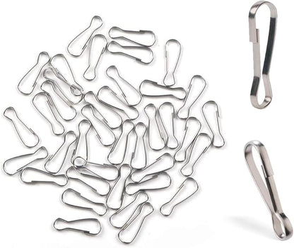 100pcs Stainless Steel Lanyard Snap Spring Hooks, Rust-Proof Lanyard Clasp Zipper J Clip for Key Chain ID Name Card Tag DIY Craft Badge Holder Keyring -1 Inch（25mm） 304 Stainless Steel