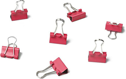 50 Pack Small Red Binder Clips 3/4 Inch (19 mm), Colored Little Paper Clamps, Tiny Mini Paper Clips for Office Home School Business 0.75"