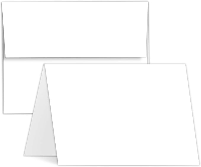 Greeting Cards Set - 5x7 Blank White Cardstock and Envelopes | Perfect Card Stock for Invitations, Bridal Shower, Birthday, Gift, Invitation Letter, Weddings | 65 Cover - Set of 50