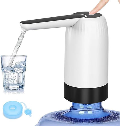 Myvision 5 Gallon Jug Drinking Water Dispenser, Portable Water Dispenser fro 3 Gallon Bottle, USB Electric Water Bottle Pump, 2-5 Gallon Water Jug Switch-White
