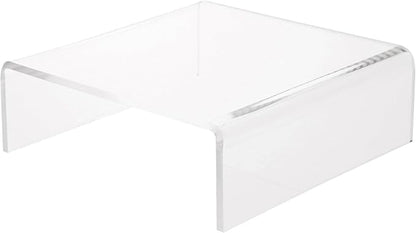 Plymor Clear Acrylic Short Square Display Riser, 2" H x 6" W x 6" D (1/8" thick), Pack of 3
