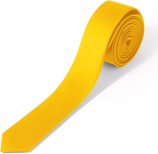 Skinny Ties Black Ties For Men and Women Solid Pure Color 1.58" (4CM) Plain Formal Slim Neckties
