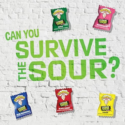 WARHEADS - Extreme Sour Hard Candy - Sour Apple, Black Cherry, Blue Raspberry, Lemon & Watermelon Flavors, Great For Parades - 2 lb. Bulk Bag