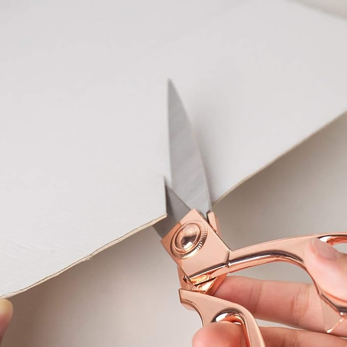 Professional Heavy Duty Tailor Scissors Leather Scissors 8" Rose Gold Stainless Steel Dressmaker Shears with Sharp Stainless Steel（Rose Gold）