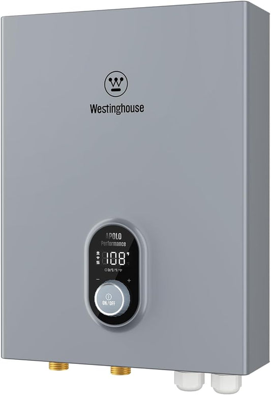 Westinghouse 24kW 240V Tankless Water Heater Electric, Instant Hot Water Heater, On Demand Hot Water, Smart WiFi Control, Works with Alexa & Google Home, ETL Certified, IPX4, Gray (APOLO-2.0)