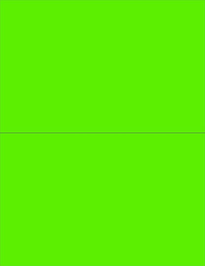 NextDayLabels 8-1/2 x 11" Neon Color High Light Fluorescent Labels for Laser & Inkjet Printer (Green Fluorescent, 8-1/2" x 5-1/2" - 2 Per Page | 50 Labels)