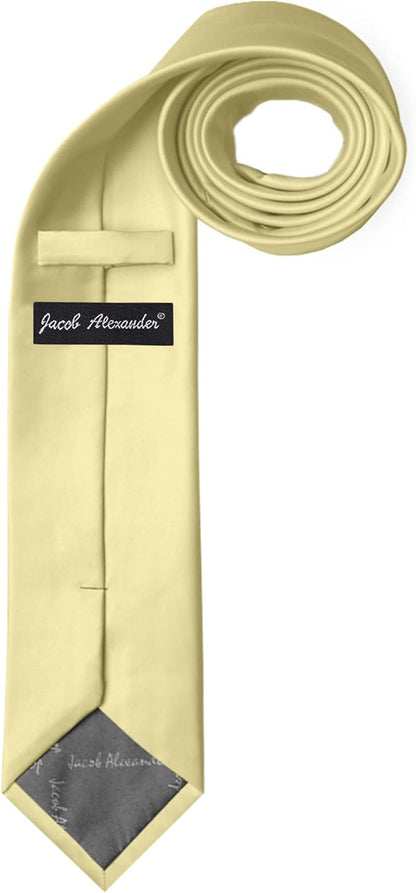 Jacob Alexander Solid Color Mens Tie - Soft-lined Necktie - Timeless Formal Look for Weddings and Business - (Regular Size)