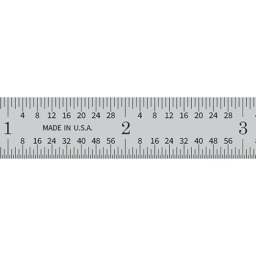 PEC Tools 12" Flexible Metal Ruler, Made from Premium Stainless Steel, 4R Graduation (1/8", 1/16", 1/32", 1/64"), Fully Hardened and Tempered Machinst Rule, Made in USA