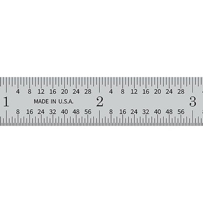 PEC Tools 12" Flexible Metal Ruler, Made from Premium Stainless Steel, 4R Graduation (1/8", 1/16", 1/32", 1/64"), Fully Hardened and Tempered Machinst Rule, Made in USA