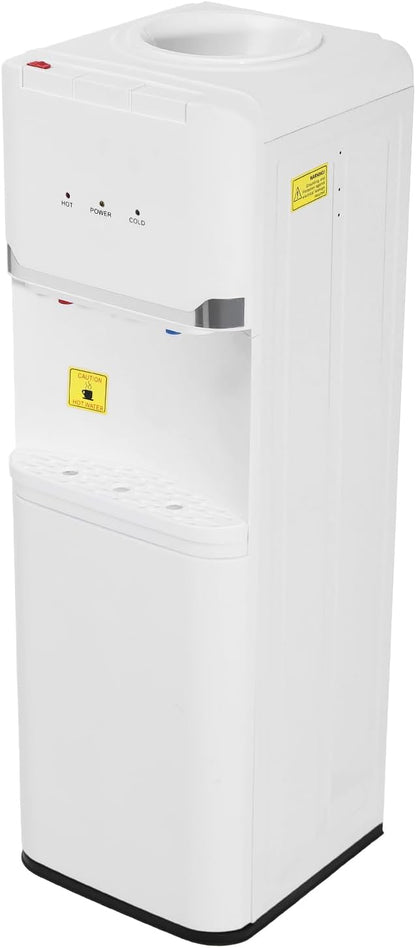 Top Loading Water Dispenser for 5 Gallon Bottles, Freestanding Hot Cold & Warm 3-Temperature Water Cooler Dispenser with Child Safety Lock for Home & Office, White