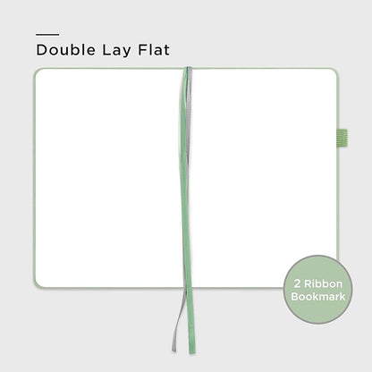 &And Per Se Blank Journal Notebook, 160 Pages, A5 5.7 x 8 inches 100 gsm Thick Paper Notebook Journals for Writing, Hardcover Notebook(1 Pack, Light Green)