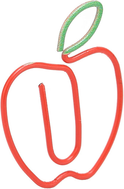 100pcs Cute Fruit Shape Paper Clips Metal Decorative Paperclips Plated Non Slip Mini Clips for Documents and Drawings