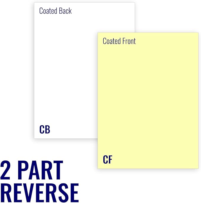 Superior 8.5 x 11 Carbonless Paper, 2 Part Reverse (Bright White/Canary), 1000 Sets, 2000 Sheets (5 reams)