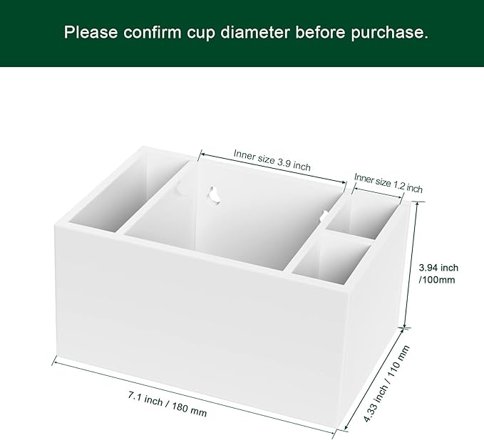 Cup Holder with Marker Slot, Party Cup Dispenser Acrylic Cup Organizer Mark Your Cup and Drink Up Caddy Modern Bar Counter Decor, White