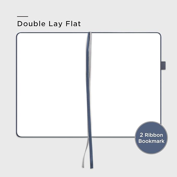 &And Per Se Blank Journal Notebook, 160 Pages, A5 5.7 x 8 inches 100 gsm Thick Paper Notebook Journals for Writing, Hardcover Notebook(1 Pack, dark blue)