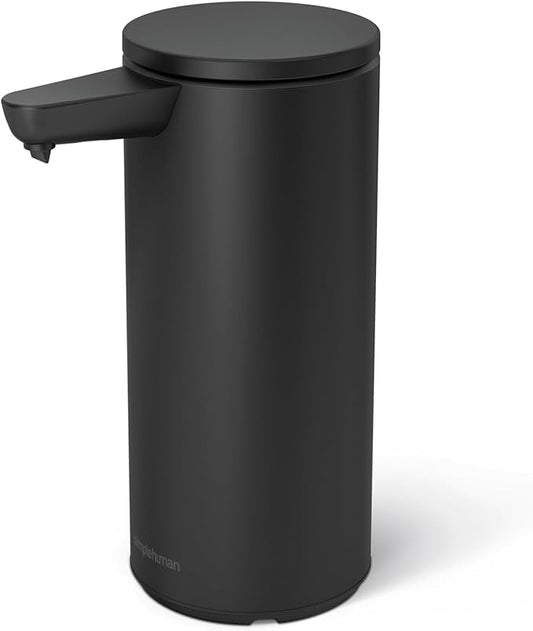 simplehuman 9 oz. Touch-Free Automatic Rechargeable Sensor Pump, Matte Black Stainless Steel, New