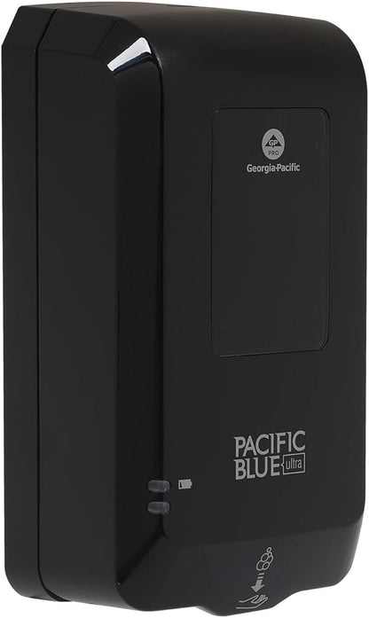 Georgia-Pacific (53590) Pacific Blue Ultra Automated Soap Dispenser, Black, Wall Mounted, Easy To Install & Maintain, Batteries Included