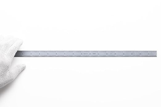 PEC Tools 18" Flexible Mechinist Ruler, High-Quality Carbon Steel with Satin Chrome Finish, 3R Graduation (1/32", 1/64", 1/10", 1/50"), Fully Hardened and Tempered, Made in USA