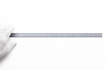 PEC Tools 18" Flexible Mechinist Ruler, High-Quality Carbon Steel with Satin Chrome Finish, 3R Graduation (1/32", 1/64", 1/10", 1/50"), Fully Hardened and Tempered, Made in USA