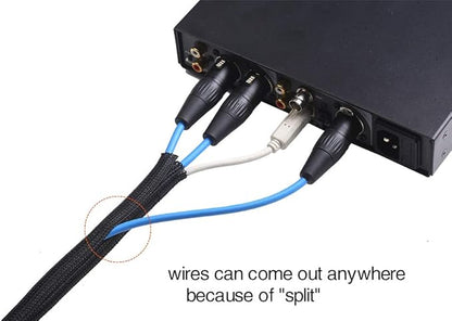 Alex Tech 25ft - 3/4 inch Cord Protector Wire Loom Tubing Cable Sleeve Split Sleeving For USB Cable Power Cord Audio Video Cable – Protect Cat From Chewing Cords - Black