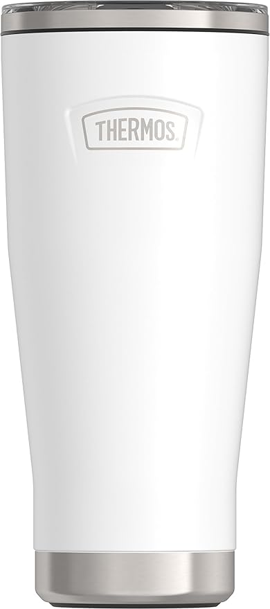 THERMOS ICON SERIES, Stainless Steel Tumbler with Slide Lock, 18 Ounce, White