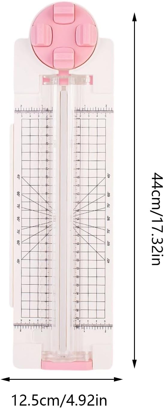Paper Trimmer - 4 in 1 Portable Precision Cutter, Heavy Duty Paper Slicer, Side Ruler with Adjustable Guide, Portable Slicer for Label Card Photo Cardstock Home Office School Students Teacher
