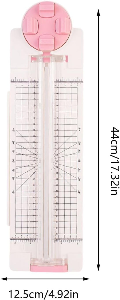Paper Trimmer - 4 in 1 Portable Precision Cutter, Heavy Duty Paper Slicer, Side Ruler with Adjustable Guide, Portable Slicer for Label Card Photo Cardstock Home Office School Students Teacher