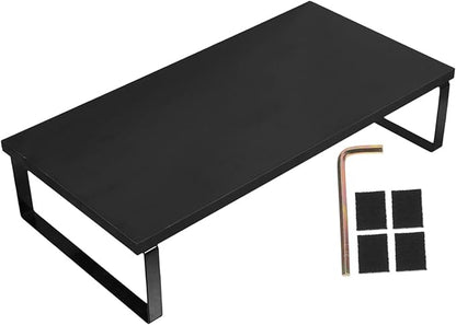 Computer Desk Stand Monitor Riser Compact Black Computer Riser for Office Home Table with Smooth Surface and Stable Elevated Design
