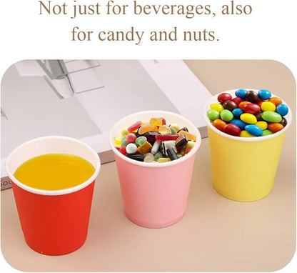 120 Count 3oz Colorful Paper Cups,Mouthwash Cups, Disposable Bathroom Cups,Small Paper Cups 3oz Ideal for Bathroom,Supermarket,Birthday Party,Picnic and BBQ(Mixed Colors)