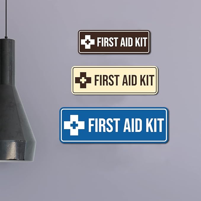 Standard First Aid Kit Sign (Brushed Gold) - Medium