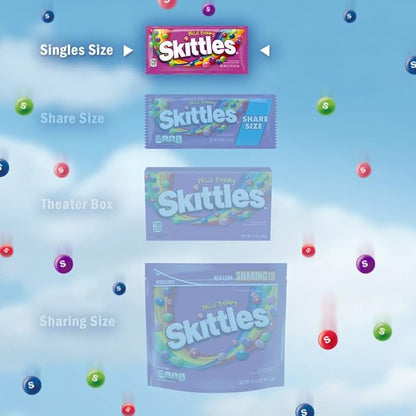 SKITTLES Wild Berry Chewy Candy Full Size Movie Night Party Favor Candy Packs Bulk Box, 2.17 oz, (Pack of 36)