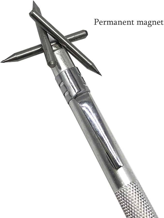 NEPAK 4 Pack Metal Scribe Tool,Tungsten Carbide Scriber Pen with Magnet, for Machinist,Engraving,Welding(with 24 Marking Tips)