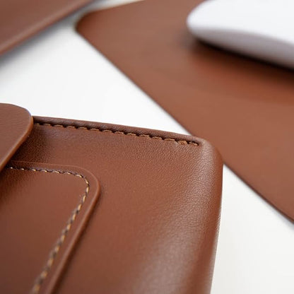 Laptop Sleeve 15 Inch Compatible with New MacBook Pro 15, New MacBook Pro 16, Surface Book 15, Dell XPS 15 with Small Pouch, Mouse Pad and Cord Organizer, Color Dark Brown
